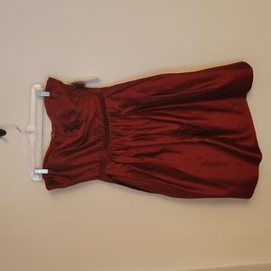 Womens red strapless dress